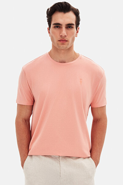 Twn Slim Fit Clay Flat Embossed Printed T-Shirt