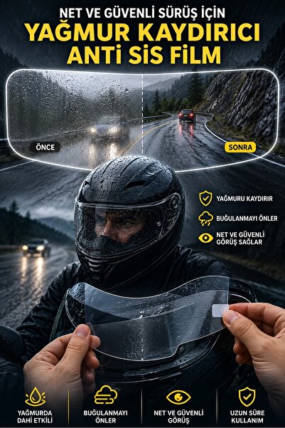 omilife Şeffaf Motosiklet Kask Vizör Buğu Önleyici Film Yağmur Kaydırıcı Pinlock Tipi Koruyucu Lens