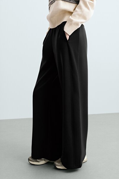 Oysho Brushed modal fitilli düz geniş paça pantolon