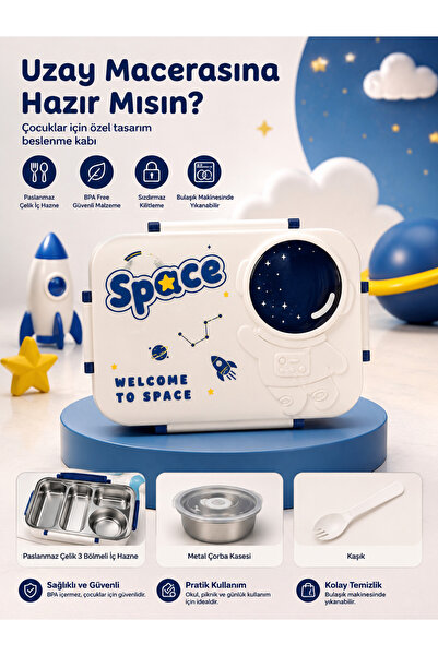 Beslenme Kabı Astronot- Paslanmaz Çelik-Çorba Kaseli