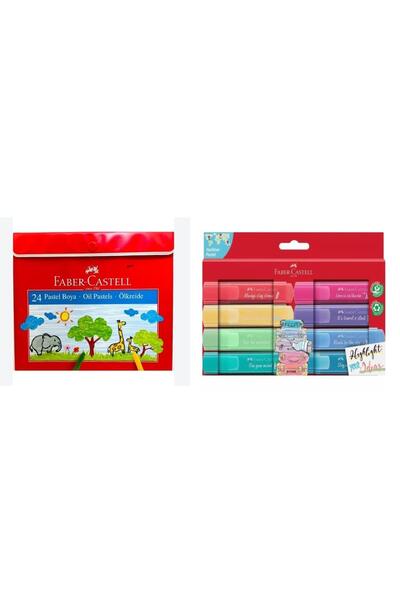 Faber Castell مجموعة فابر كاستل للمدرسة والمكتب - 24 لون من أقلام التلوين الب...