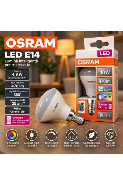 Osram Λάμπα LED RGBW E14 – 4,9 W, 470 lm, πολύχρωμο φως