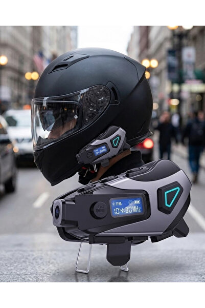 T8 Store Motosiklet Kask Bluetooth Kulaklık Uzun Pil Ömrü Kamera ve Sesli Kom...
