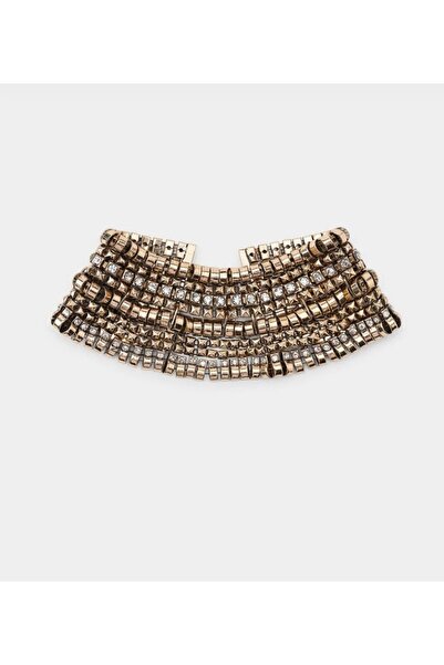 NISHPOINT ÇOK KATMANLI TAŞLI KALIN CHOKER KOLYE