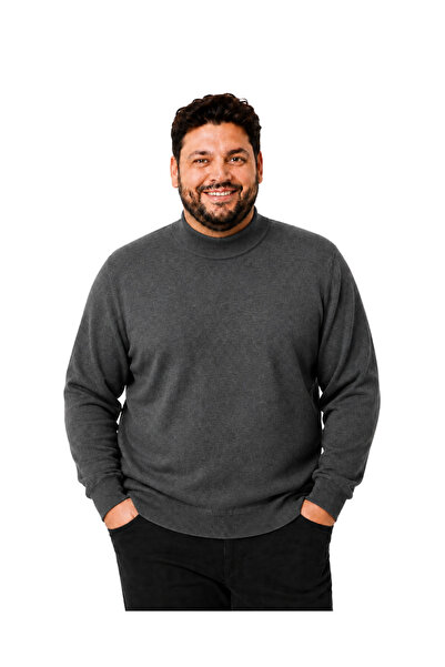 BattalModa سترة قطنية للرجال مقاس كبير من نوع Half Fisherman 3XL-4XL-5XL-6XL