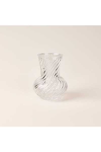 Evidea Deco Mini Burgu Vazo - Şeffaf - 11,5x11,5x14 cm
