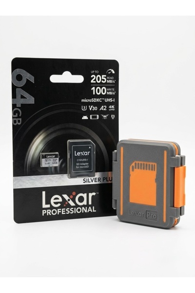 Lexar 64GB 205MB/s MicroSDXC Hafıza Kartı + Çoklu Kart Taşıma Kutusu