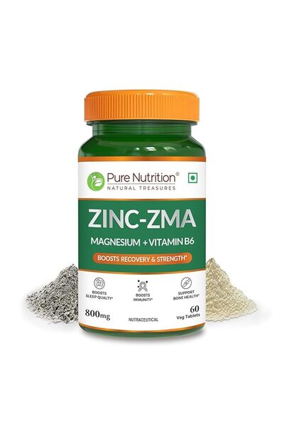 Pure Nutrition Zinc ZMA – 60 Veg Tablets | 800mg Zinc, Magnesium Aspartate & ...