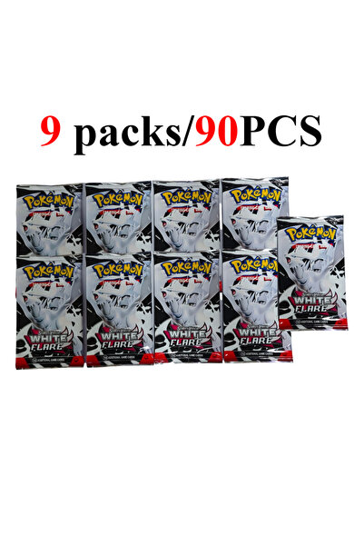 BANDAI WHITE FLARE 9 packs 90/360PCS Pokémon Card Packs 151， ASCENDED HEROES ...