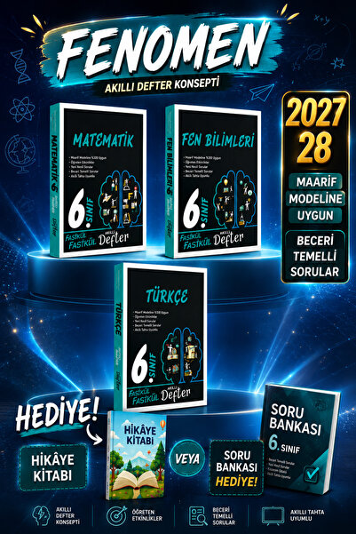 Fenomen Yayıncılık Ders arkadaşım 6 sınıf Türkçe matematik fen fasikül fasikü...