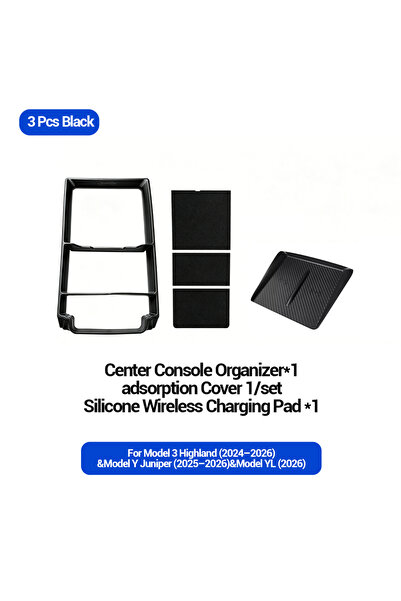 Choice 3 PCS Blcak 1/4Set For Tesla Model 3 Y YL Highland Juniper Armrest Pad...