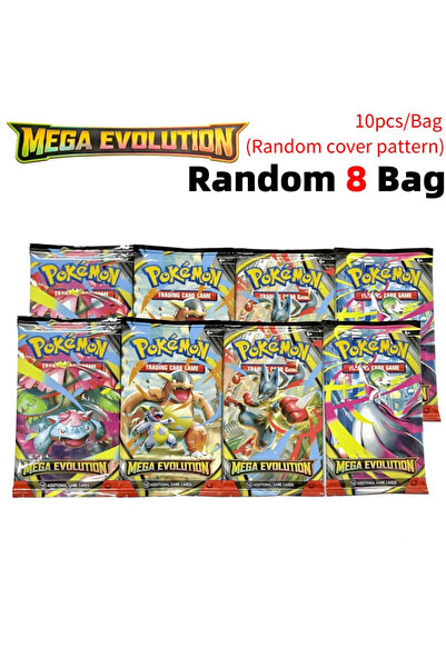 Choice MEGA-8 bag Pokémon Cards 9+1 Per Pack TCG Mega Evolution Phantasmal Fl...