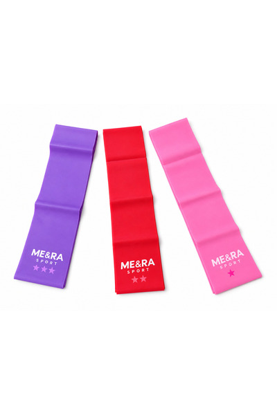 ME&RA SPORT 3-Piece Resistance Band, Resistance Rubber, and Exercise Set (Open Ends) Measures: 7.5 cm Wide X 120 cm Long