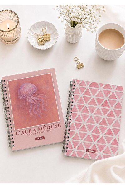 Miona A5 Spiralli Okul Defteri 60 Yaprak(120 Sayfa) 2 li Set 2 Adet Kareli De...
