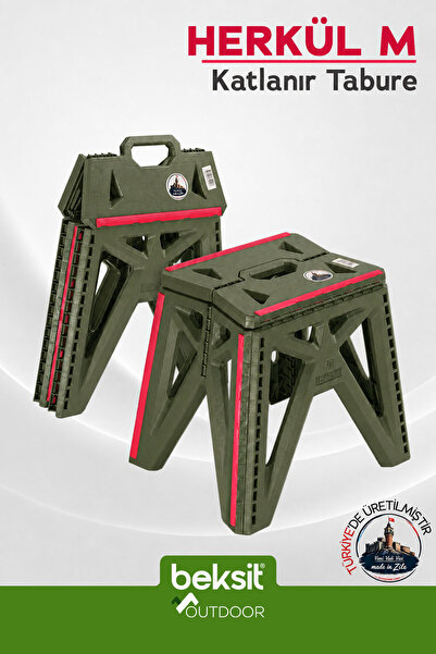BEKSİT OUTDOOR Herkül M Katlanır Reflektörlü Tabure (Haki Yeşil)
