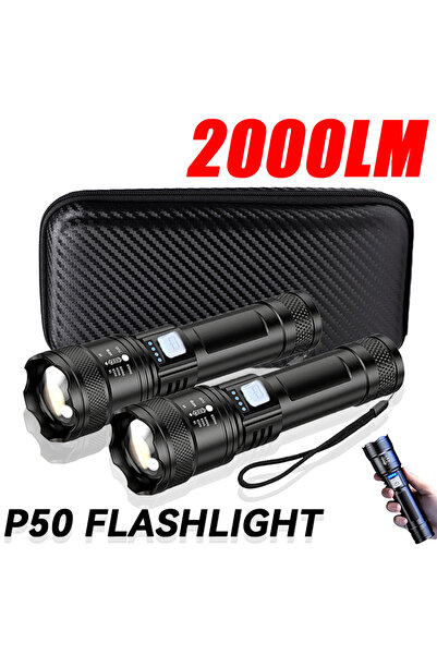 Choice ZOOM 2PCS-Box Tactical LED Flashlight 2000LM USB Rechargeable Waterpro...