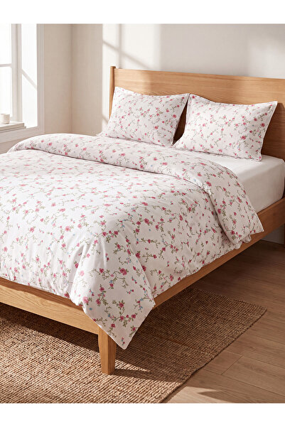 LC Waikiki Alita City Lcw Home Mixed Floral Cotton Double Duvet Cover Set wit...
