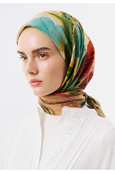 Freshscarfs Playful Palette Desen Vual Eşarp Kiremit