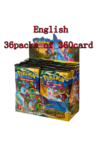 Choice 1 box 36 packs-M Hot 360Pcs English Pokémon TCG: Sword Shield Evolving...