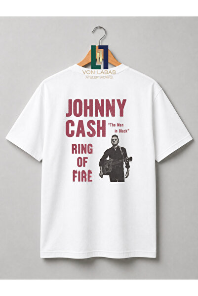 PANDORICA Johnny Cash Retro Baskılı Premium Unisex Tişört