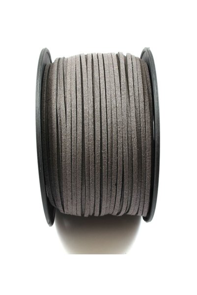 NO BRAND Συνθετικό Suede καστόρινο κορδόνι 3mm/καρούλι 90 μέτρα - Γκρί