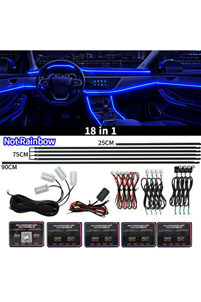 Choice 18IN1 Not Rainbow 18IN1 Full Color Streamer Car Ambient Lights RGB 64 ...