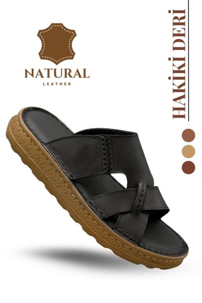 lil amore Papuci pentru bărbați din piele naturală - Papuci pentru bărbați di...