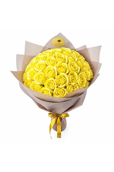 velve Royal floral bouquet with 31 soap roses, 55 cm, Yellow
