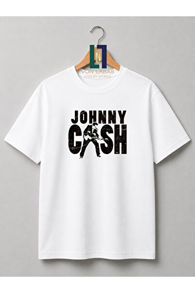 PANDORICA Johnny Cash Retro Baskılı Premium Unisex Tişört