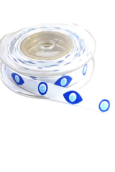 NO BRAND Κορδέλα Μάτι υφασμάτινη 15mm/καρούλι 18 μέτρα - Λευκό