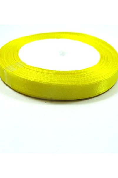 NO BRAND Κορδέλα σατέν 6mm/καρούλι 22.50μέτρα - Κίτρινο