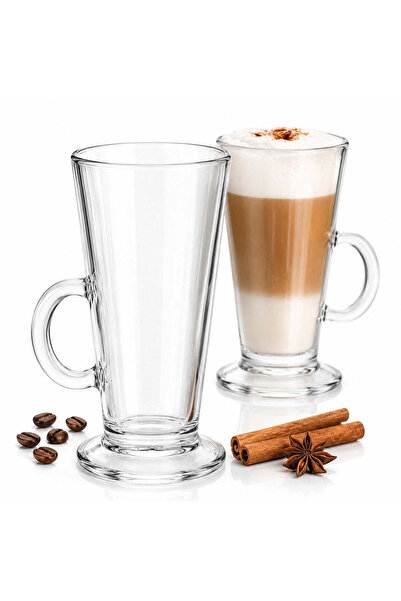 JML Cana din Sticla 230ml, 2/set pentru Cappuccino și Latte 14cm, Transparenta