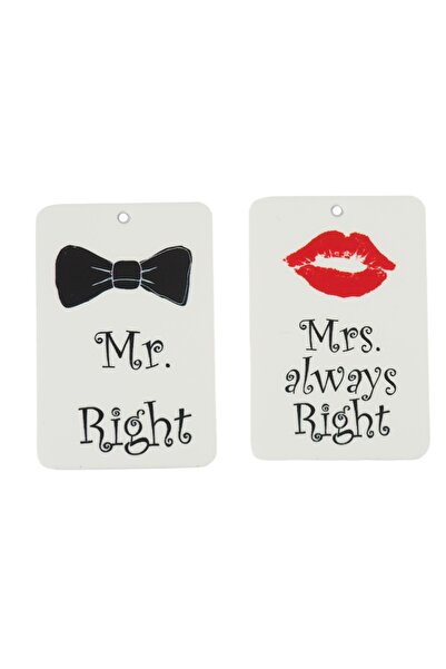 NO BRAND Σέτ Παραλληλόγραμμο κάθετο ''Mrs always Right'' με χείλη και ''Mr Ri...