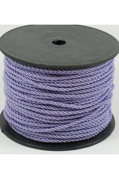 NO BRAND Στριφτό νάυλον/σατέν κορδόνι rayon 3mm/καρούλι 50 μέτρα - Μώβ ανοιχτό