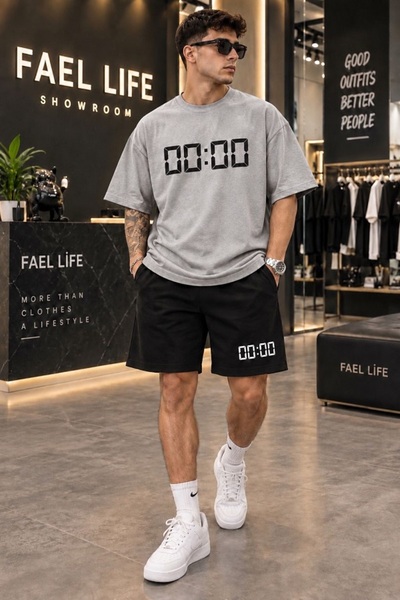 FAEL LİFE New Season Unisex T-Shirt and Shorts Pair Zero Printed Set