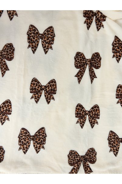 LC Waikiki Alita City Farkıyla Lcw Home Mixed Bow Pattern Double Blanket 200X220 cm