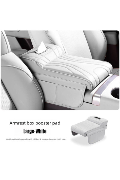 Choice White 2026 New Universal Memory Foam Car Armrest Booster Pad with Stor...