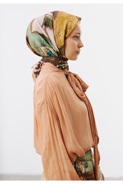 Freshscarfs Sweet Home Desen Vual Eşarp Mürdüm