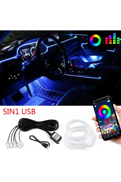 Choice 5in1 6m USB Flexible EL Wire Lights With App Control Ambient Atmospher...