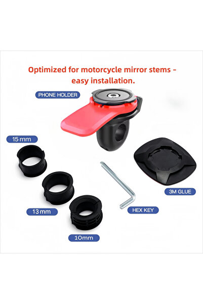 Choice Red Rearview Mirror Phone Holder, Universal Bracket with Shock Absorbe...