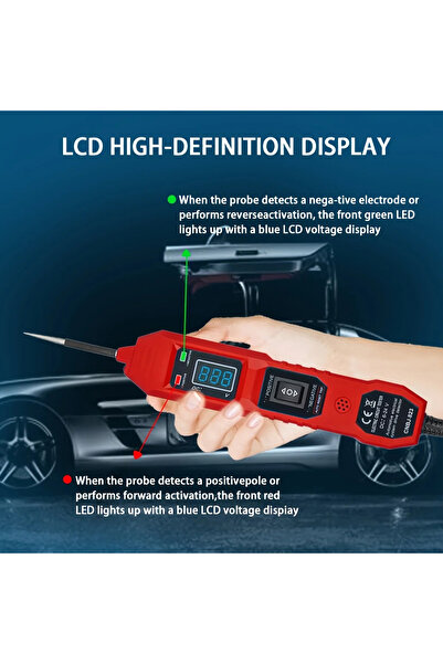 Choice Red Smart Car Circuit Tester 823, with Led Voltage Display - USB Power...