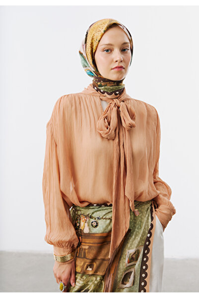 Freshscarfs Sweet Home Desen Vual Eşarp Mürdüm