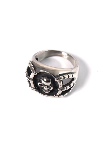 NO BRAND Δαχτυλίδι Ανδρικό Skull & Hands μεταλλικό ατσάλι (Αντιγραφή) - 21mm