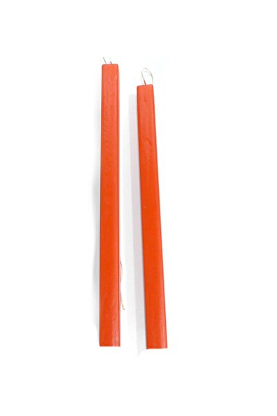 NO BRAND Λαμπάδα κερί τετράγωνη πλακέ 37x2.1x2.1cm - Κόκκινο