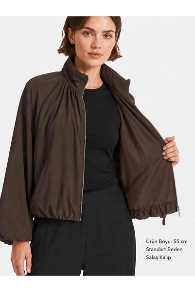 Serpirella Butik High Collar Bomber Jacket