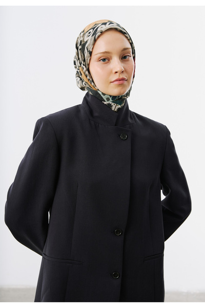 Freshscarfs Bloom Geometry Desen Vual Eşarp Siyah