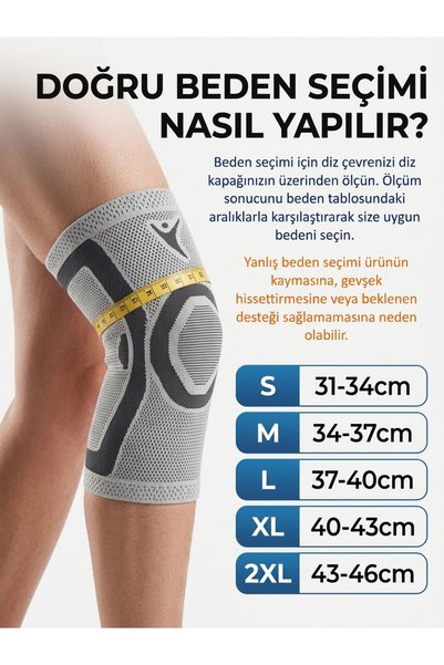 BLUEWELL Patella Ligament Destekli 3D Örgü Sporcu Dizlik - Anatomik Kompresyon Ve Diz Destek Korsesi