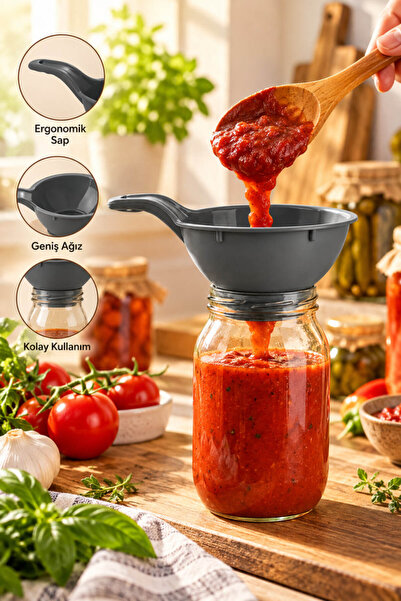House Bird Saplı Kavanoz ve Konserve Hunisi Çok Amaçlı Servis Hunisi Kışlık D...