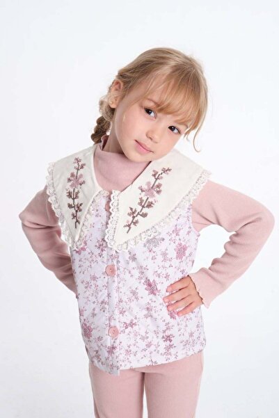NOBLEKIDS Girl's Quilted Vest and Camisole Top and Bottom Set Powder