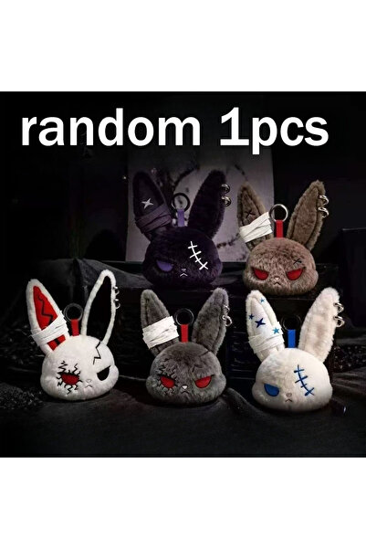 Choice random 1pcs Hot Gothic Bunny Plush Keychain RabbitBag Charm with Banda...